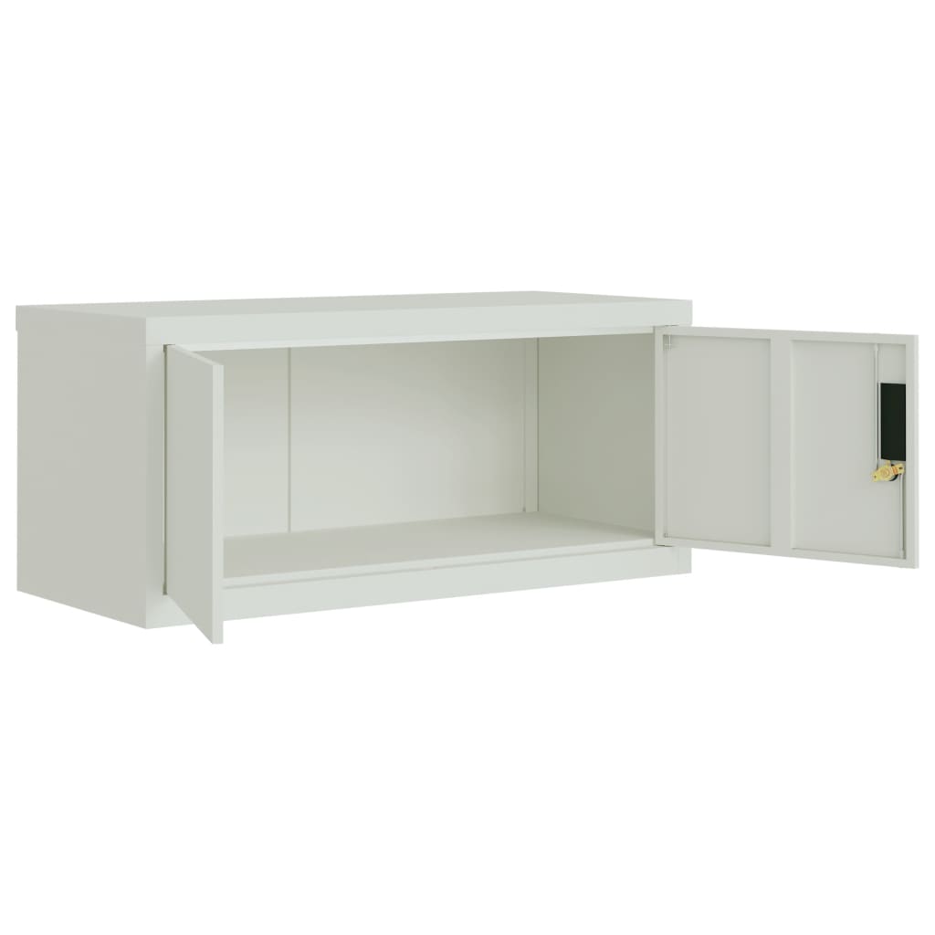 File Cabinet Light Grey 90x40x240 cm Steel